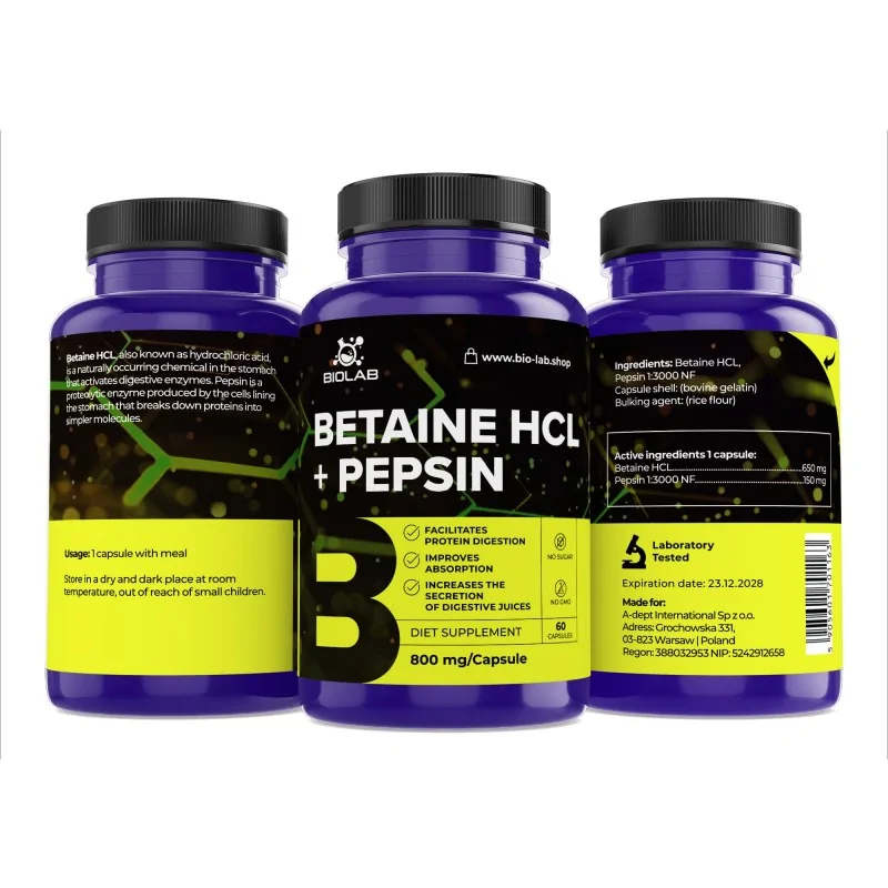 Betaine HCl + Pepsin 800mg: Buy Now
