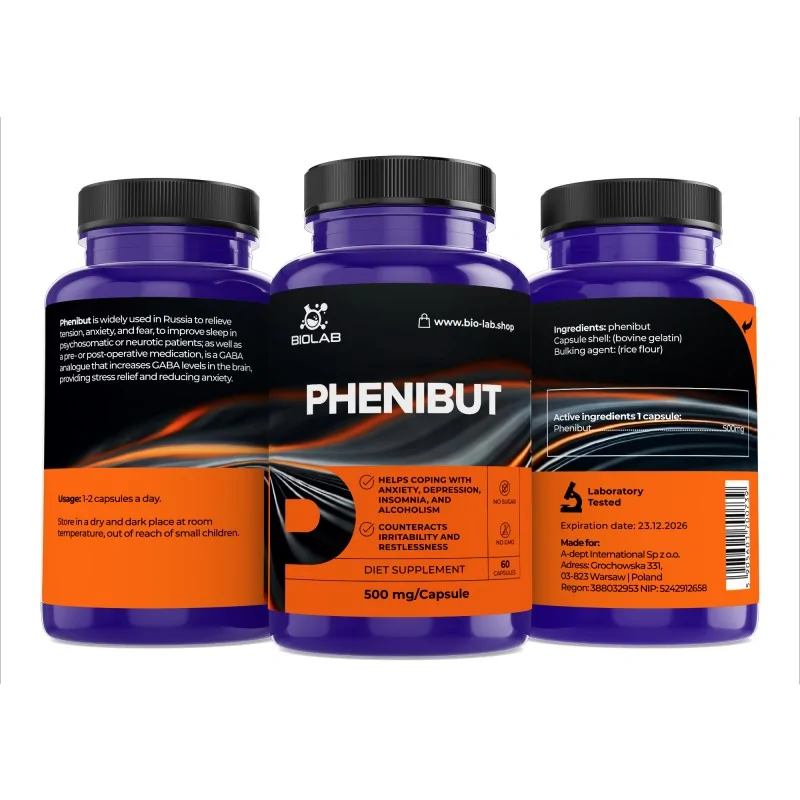 Phenibut 500 mg naprodaj - 60 kapsul